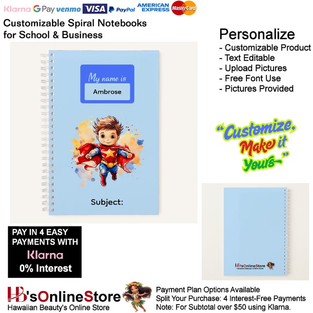 11 Super Hero Kids Boy Writing Supplies Students  Notebook (11 Super Hero Kids Boy Writing Supplies Students Notebook.)