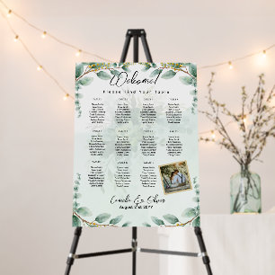 11 Table Greenery PHOTO Seating Chart Welcome Foam Board