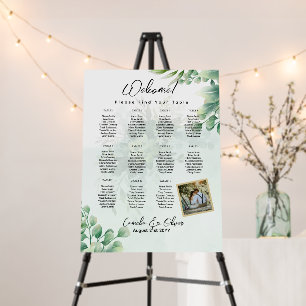 11 Table Greenery PHOTO Seating Chart Welcome Foam Board