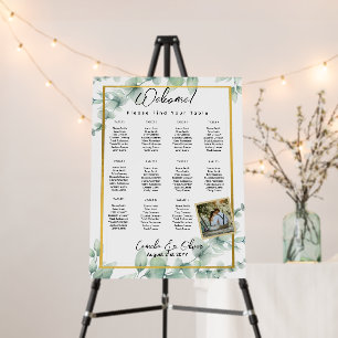 11 Table Greenery PHOTO Seating Chart Welcome Foam Board