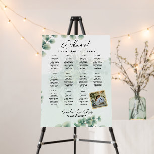 11 Table Greenery PHOTO Seating Chart Welcome Foam Board