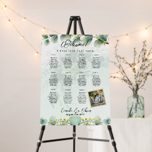 11 Table Greenery PHOTO Seating Chart Welcome Foam Board