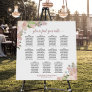 11 Table Rustic Pink Floral Wedding Seating Chart Foam Board