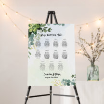 11 Table Wedding Seating Chart Greenery Eucalyptus