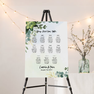 11 Table Wedding Seating Chart Greenery Eucalyptus Foam Board
