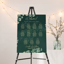11 Table Wedding Seating Chart Greenery Eucalyptus