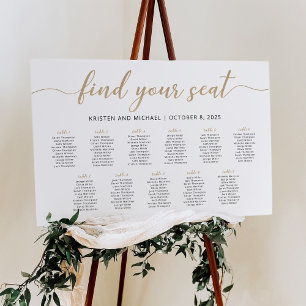 11 Tables Find Your Seat Seating Chart Plan