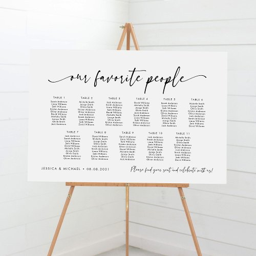 11 Tables Our Favorite People Seating Chart Plan