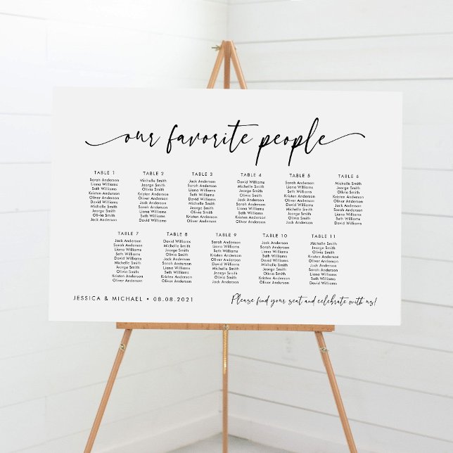 11 Tables Our Favorite People Seating Chart Plan (Creator Uploaded)