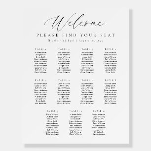 11 Tables Welcome Seating Chart Foam Board