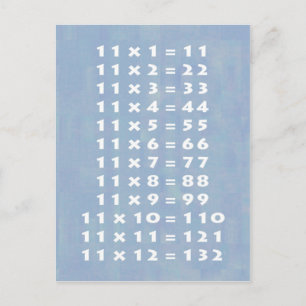 #11 Times Table Postcard Fun Kids & Teacher