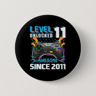 11 Unlocked Awesome 2011 Video Game 11th Birthday  Button
