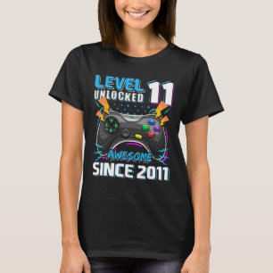 11 Unlocked Awesome 2011 Video Game 11th Birthday T-Shirt