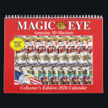 11" wide 2026 USA Magic Eye Calendar<br><div class="desc">USA CUSTOM GRIDS - DO NOT CHANGE SETTINGS: Contains USA, Christian & Jewish holidays and moon phases. #1 New York Times Bestseller Magic Eye® 3D illusions! This 2026 Wall Calendar contains 12 dynamic and beautiful 3D illusions and is available worldwide. Magic Eye wall calendars have received numerous national and international...</div>