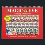 11" wide 2026 USA Magic Eye Calendar<br><div class="desc">USA CUSTOM GRIDS - DO NOT CHANGE SETTINGS: Contains USA, Christian & Jewish holidays and moon phases. #1 New York Times Bestseller Magic Eye® 3D illusions! This 2026 Wall Calendar contains 12 dynamic and beautiful 3D illusions and is available worldwide. Magic Eye wall calendars have received numerous national and international...</div>