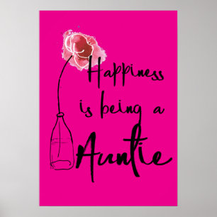 11 Women Floral Gift Happiness Is Being A Auntie Poster