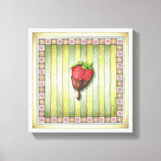 11"x11" CANVAS PRINT, CHOCOLATE COVERED STRAWBERRY Print