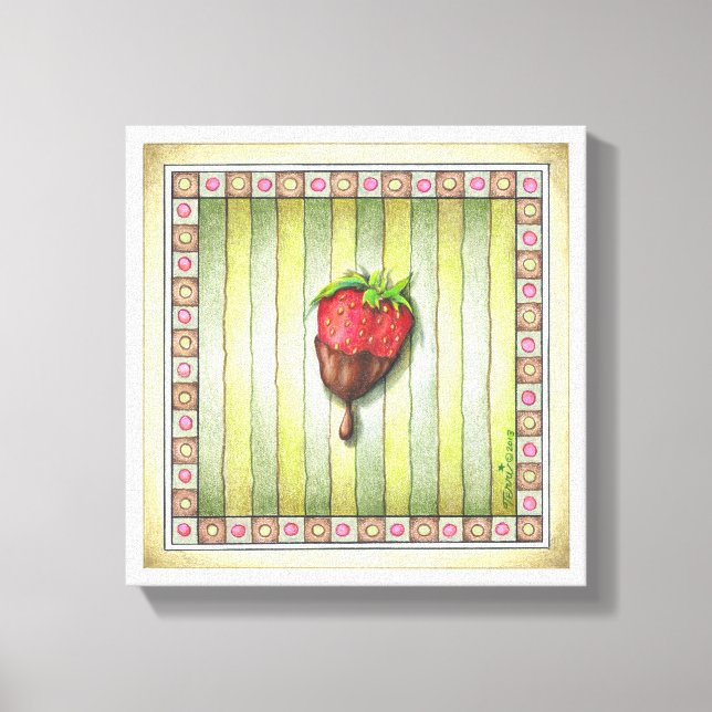 11"x11" CANVAS PRINT, CHOCOLATE COVERED STRAWBERRY Print (Front)