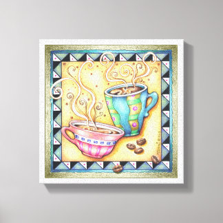 11"x11" CANVAS PRINT - COOL BEANS! Coffee Art
