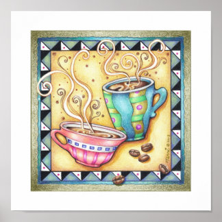 11"x11" POSTER - COOL BEANS! Coffee Art