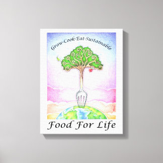 11"x14" CANVAS PRINT - GROW, COOK, EAT SUSTAINABLE