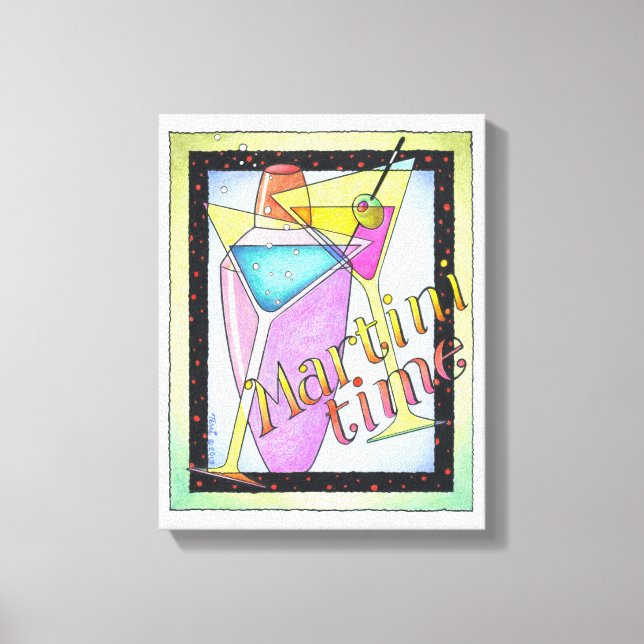 11"x14" CANVAS PRINT - MARTINI TIME, Cocktails (Front)