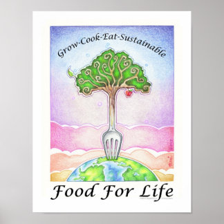 11"x14" POSTER - GROW, COOK, EAT SUSTAINABLE