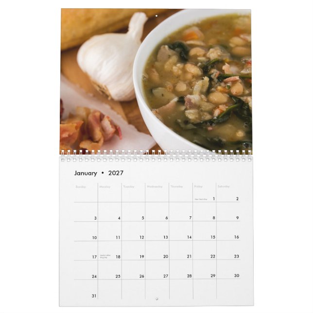 11 x 17 two-page 2014 foodie calendar (Jan 2027)