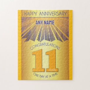 11 Year AA 12 Step Anniversary Personalized Jigsaw Puzzle