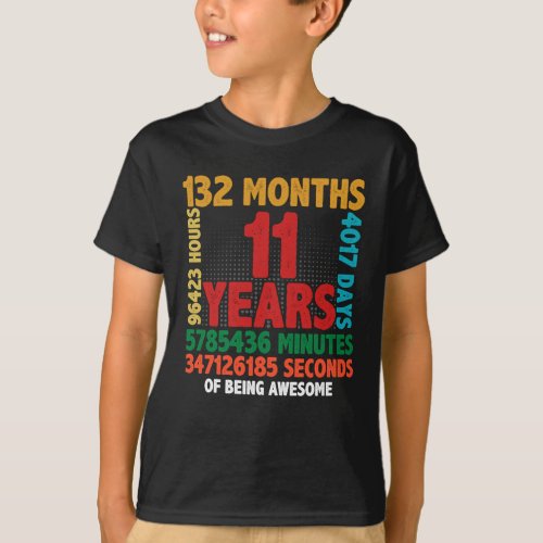 11 Year Of Being Awesome 11th Birthday Gift T_Shirt