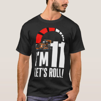 11 Year Old 11th Birthday Gift Boys Cool Kid Race T-Shirt