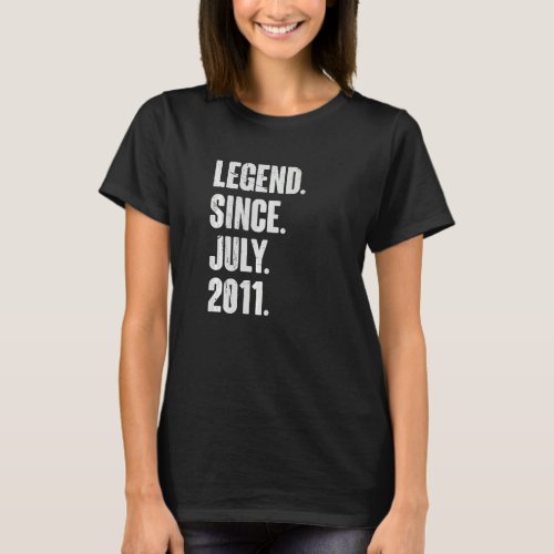 11 Year Old  11th Birthday  Legend Since July 2011 T_Shirt