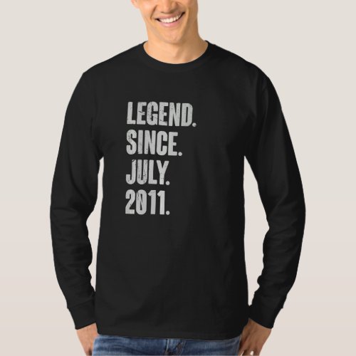 11 Year Old  11th Birthday  Legend Since July 2011 T_Shirt