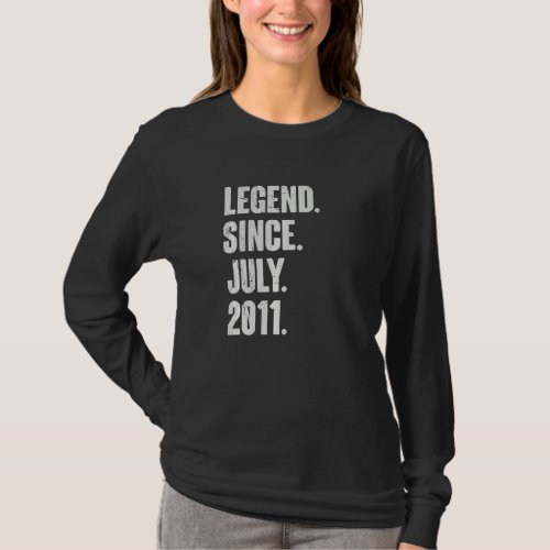 11 Year Old  11th Birthday  Legend Since July 2011 T_Shirt