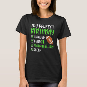 11 Year Old American Football Birthday Party 11th T-Shirt