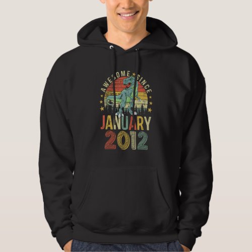 11 Year Old Awesome Since January 2012 11th Birthd Hoodie