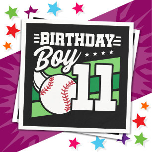 11 Year Old Baseball Party Theme 11th Birthday Boy Napkins