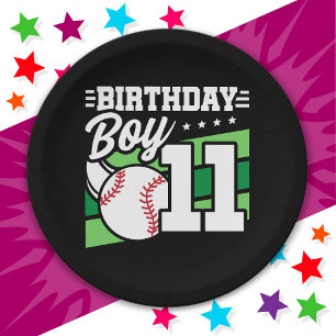 11 Year Old Baseball Party Theme 11th Birthday Boy Paper Plates