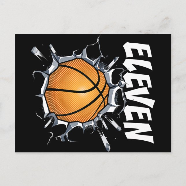 11 Year Old Basketball Birthday Party 11th Boy Postcard (Front)
