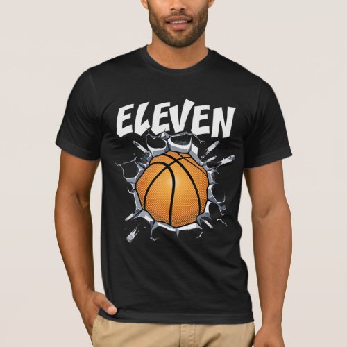 11 Year Old Basketball Birthday Party 11th Boy T_Shirt