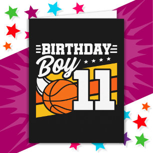 11 Year Old Basketball Party 11th Birthday Boy Card