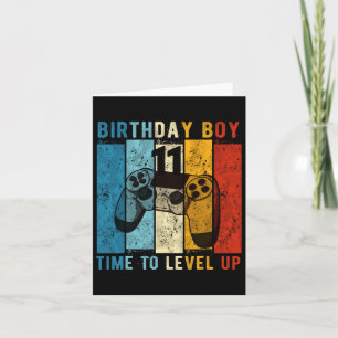 11 Year Old Birthday Boy 11 Time To Level Up 11th Card