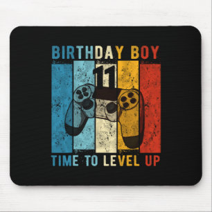 11 Year Old Birthday Boy 11 Time To Level Up 11th Mouse Pad