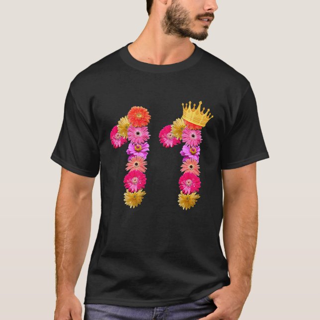 11 Year Old Birthday Girls Flower Crown Its My 11t T-Shirt (Front)