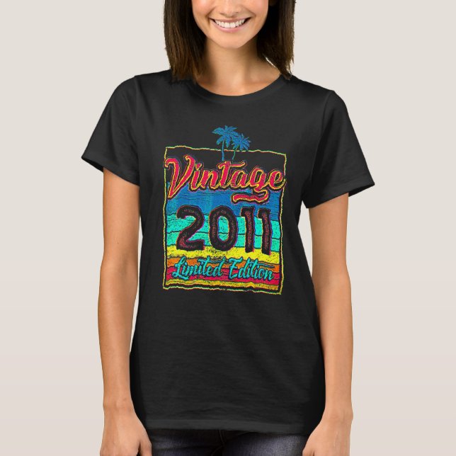 11 Year Old Birthday  Vintage 2011 T-Shirt (Front)