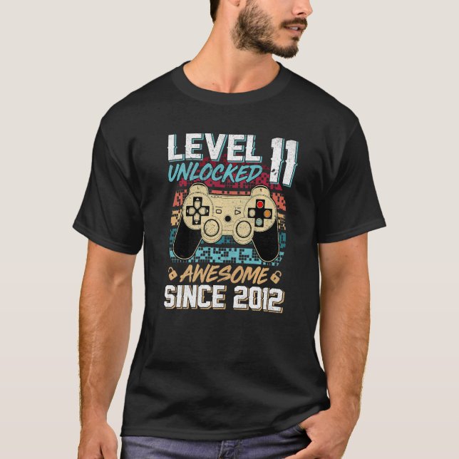 11 Year Old Boy Level 10 Unlocked Awesome 2011 11t T-Shirt (Front)