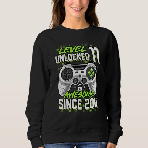 11 Year Old Boy Level 11 Unlocked Awesome 2011 11t Sweatshirt