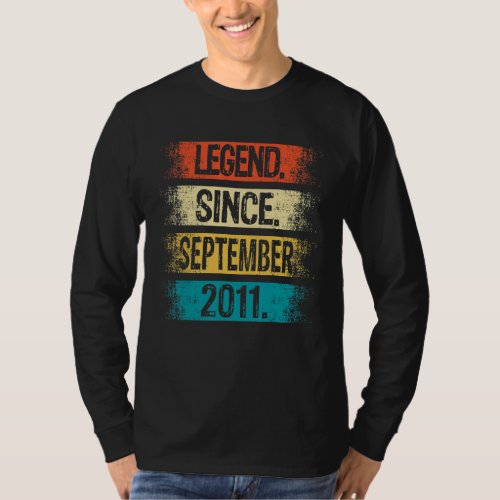 11 Year Old  Boys Girls  Legend Since September T_Shirt