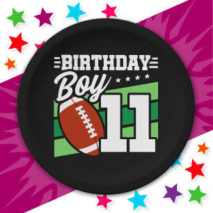 11 Year Old Football Party Theme 11th Birthday Boy Paper Plates