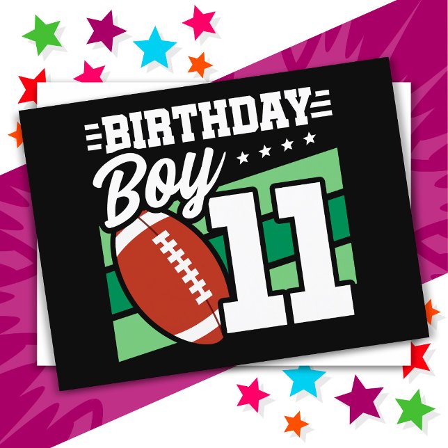 11 Year Old Football Party Theme 11th Birthday Boy Postcard (Creator Uploaded)